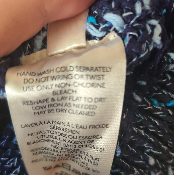 Free People NWT Starlight Blue Striped Cotton Blend  Heavy Knit Sweater - Picture 14 of 14